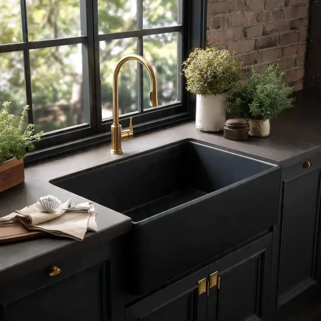 32-Dark Kitchen Idea