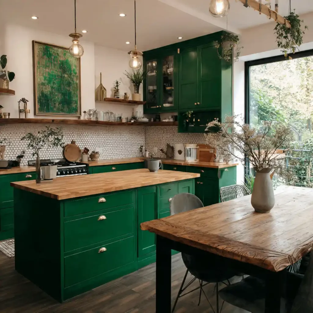 4-Emerald Green Kitchen Idea