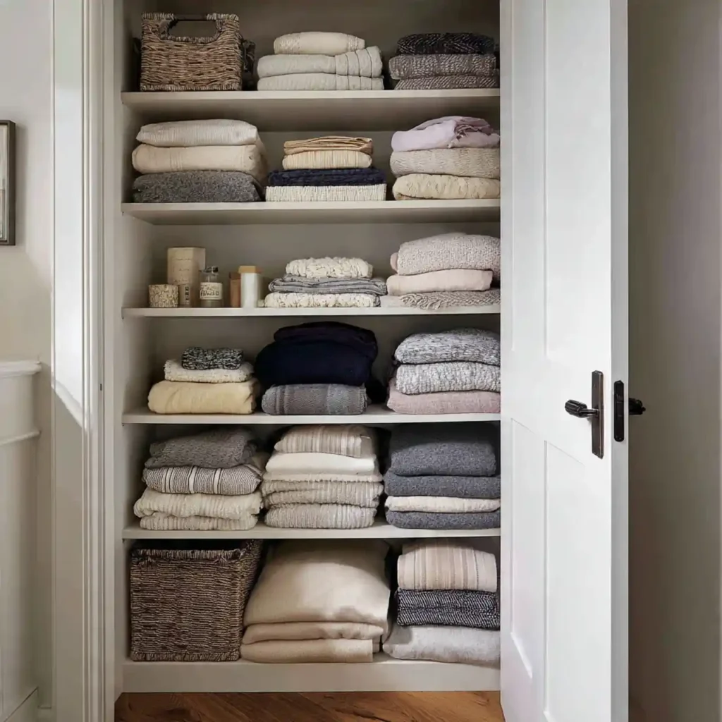 4-Hallway Linen Closet Organization Idea