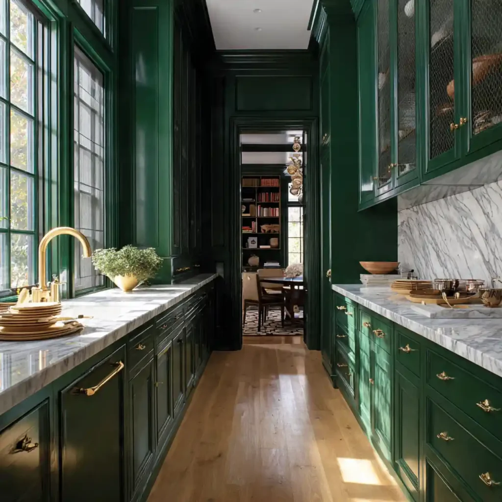 7-Emerald Green Kitchen Idea