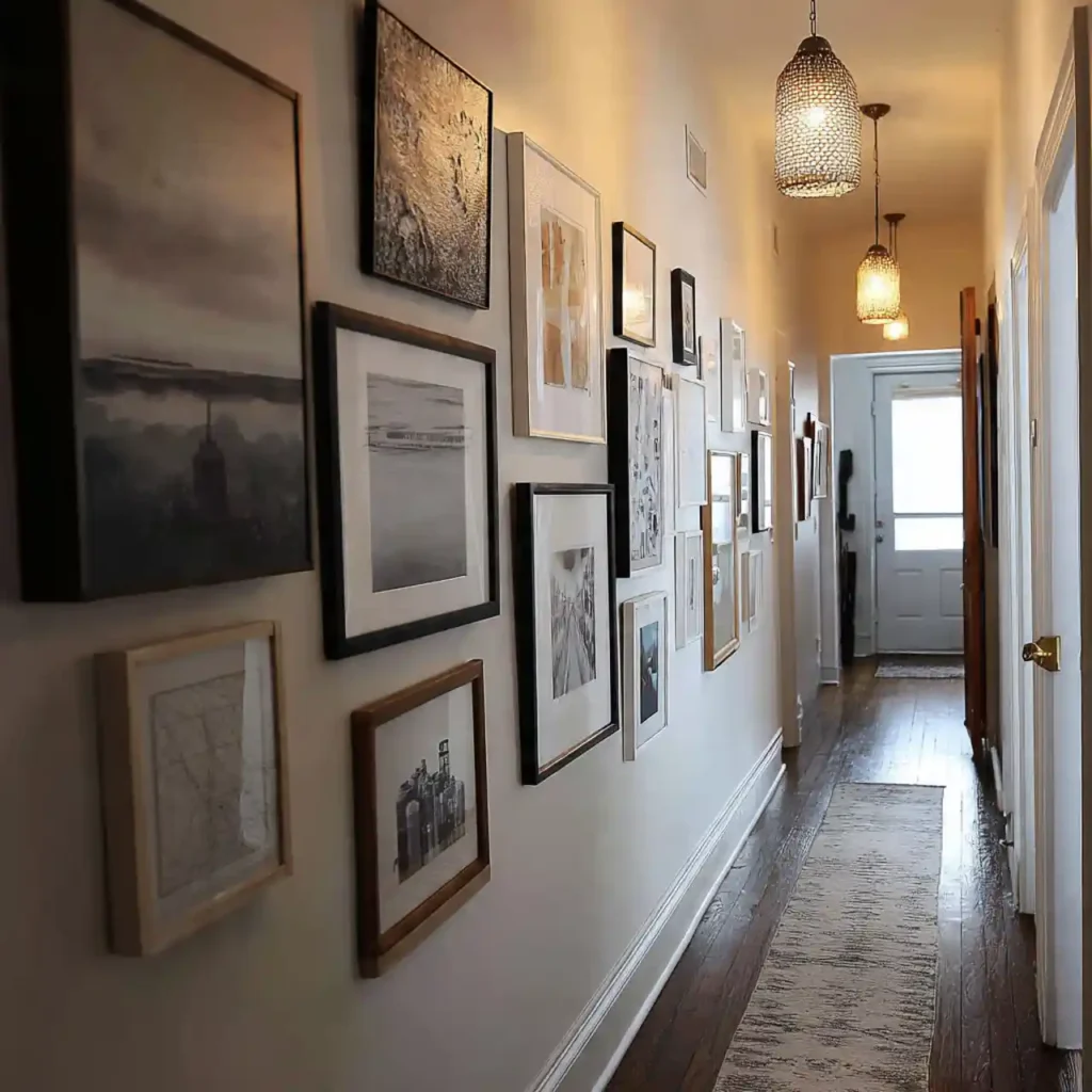 7-Long Hallway Decorating Idea