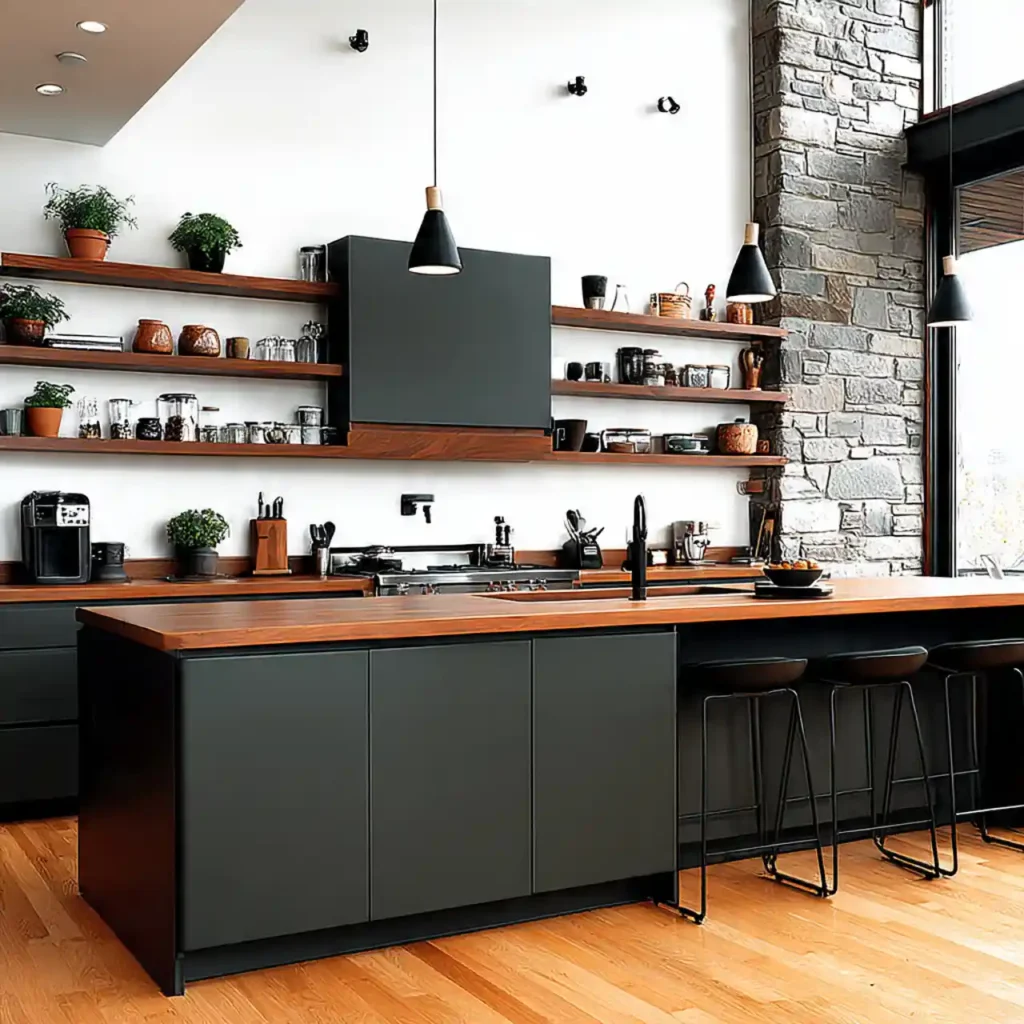 8-Dark Moody Kitchen Idea