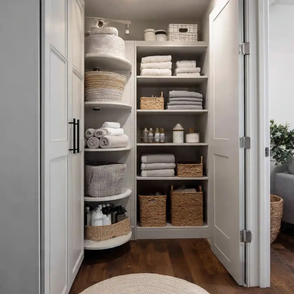 8-Hallway Linen Closet Organization Idea