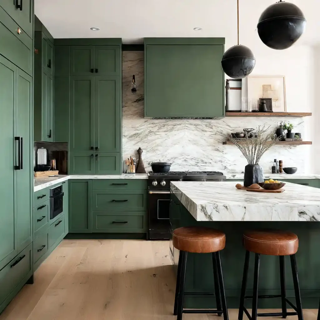 9-Emerald Green Kitchen Idea