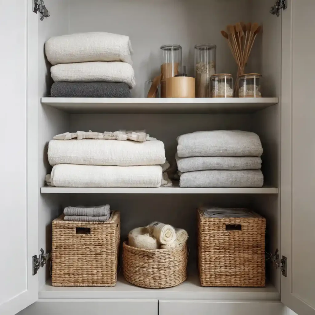 1-Bathroom Linen Closet Organization Ideas
