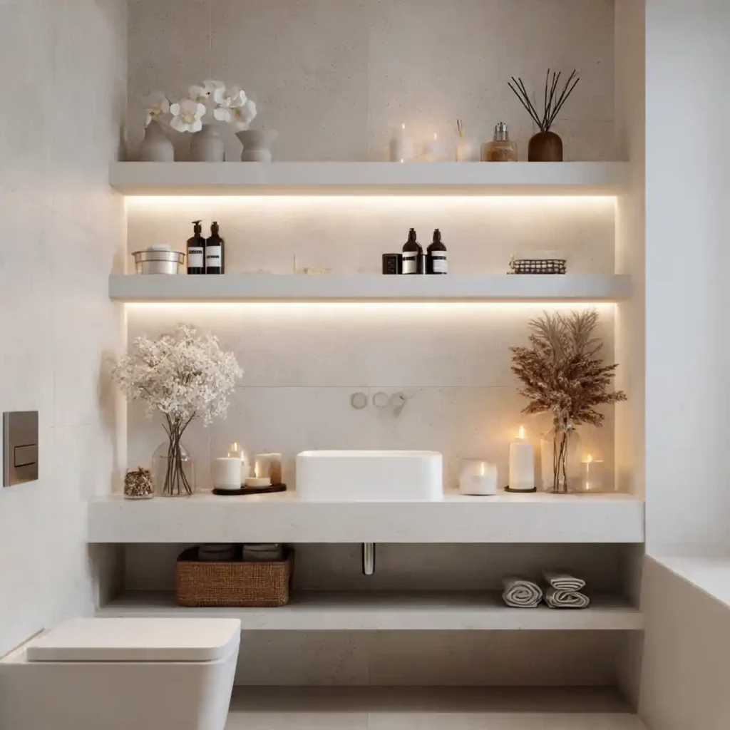 1-Bathroom Shelf Decor Ideas