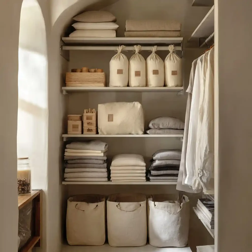 15-Narrow Linen Closet organization Idea
