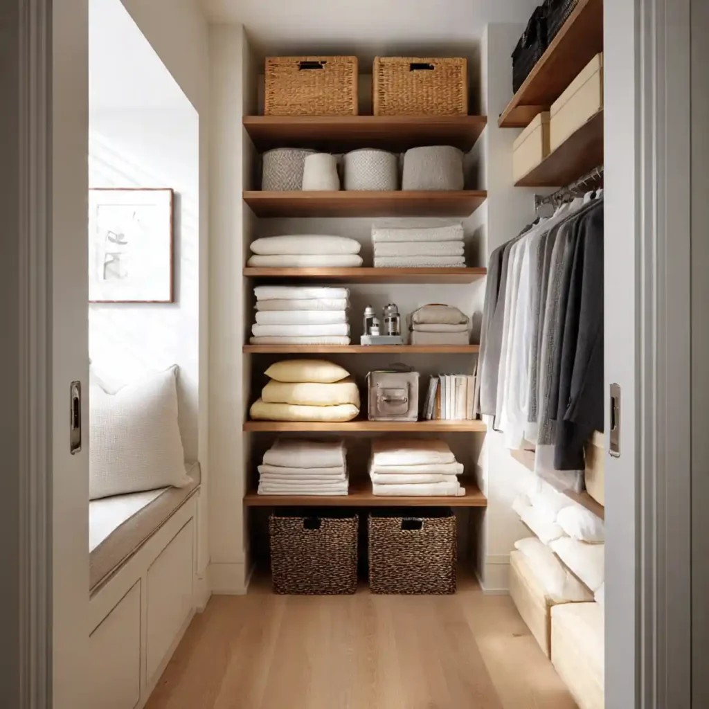 21-Narrow Linen Closet organization Idea