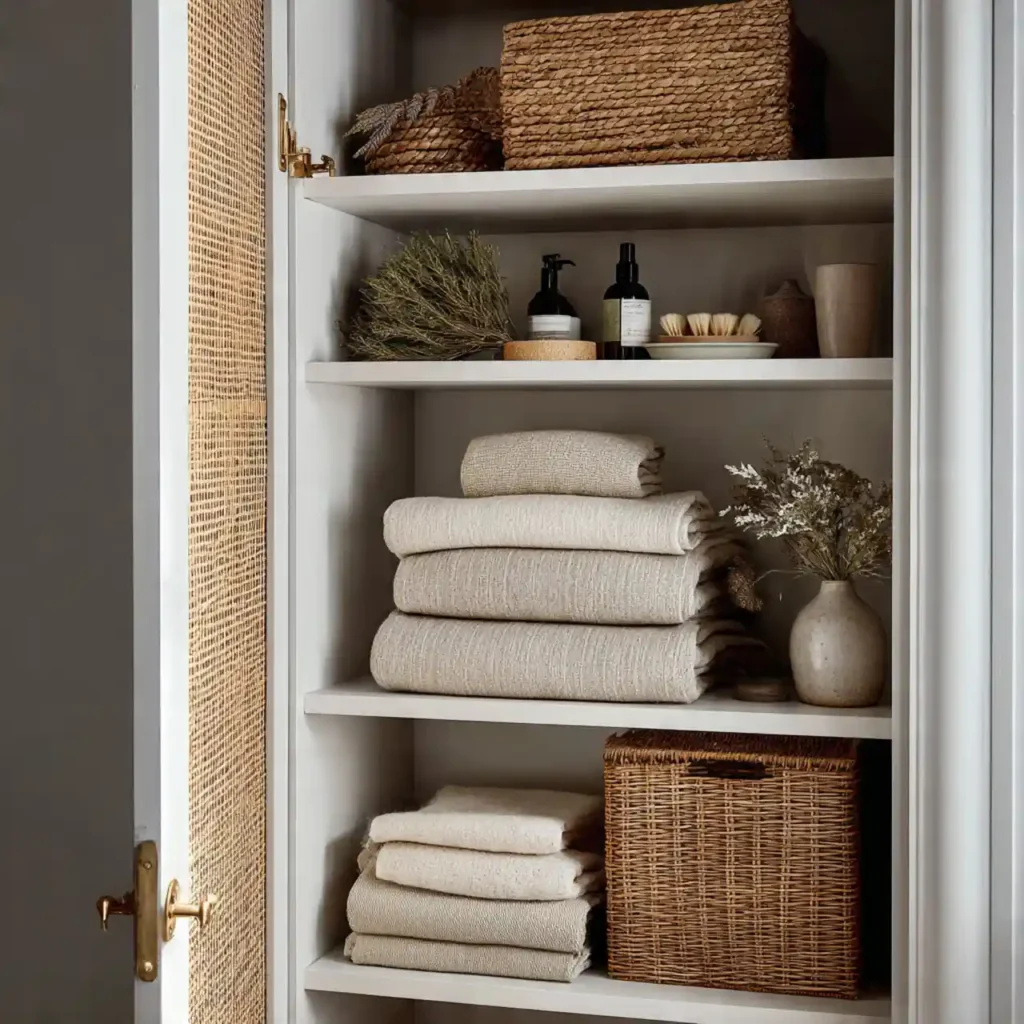 27-Narrow Linen Closet organization Idea