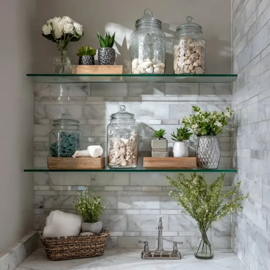 3-Bathroom Shelf Decor Idea