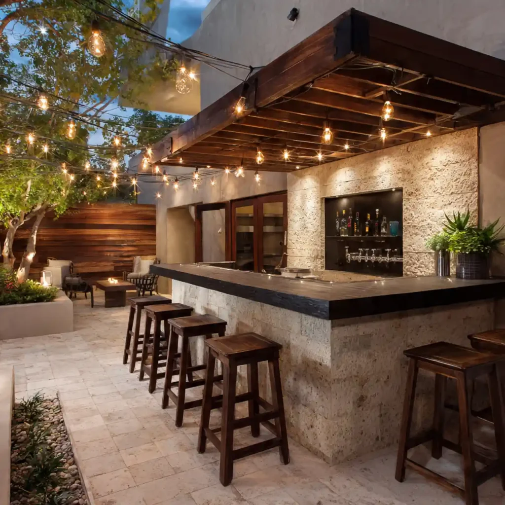 33-Outdoor Patio Bar Idea