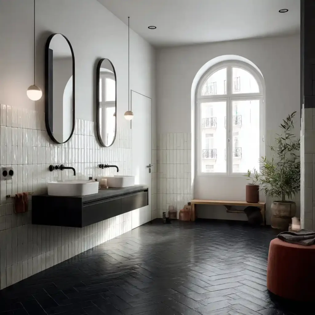 34-Black and White Bathroom Idea
