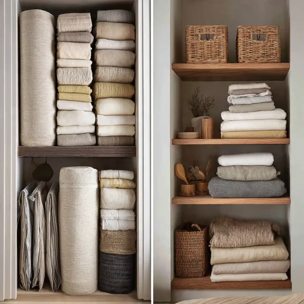 5-Narrow Linen Closet organization Idea