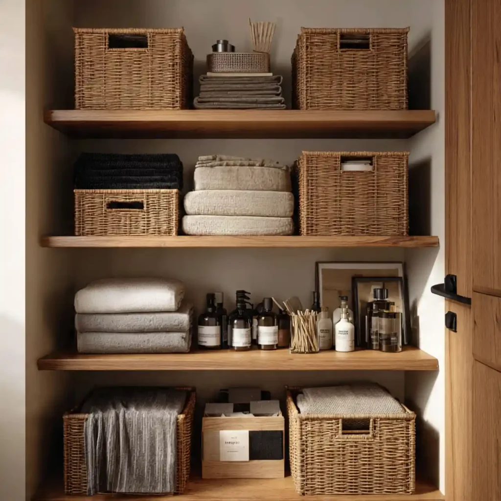 8-Narrow Linen Closet organization Idea