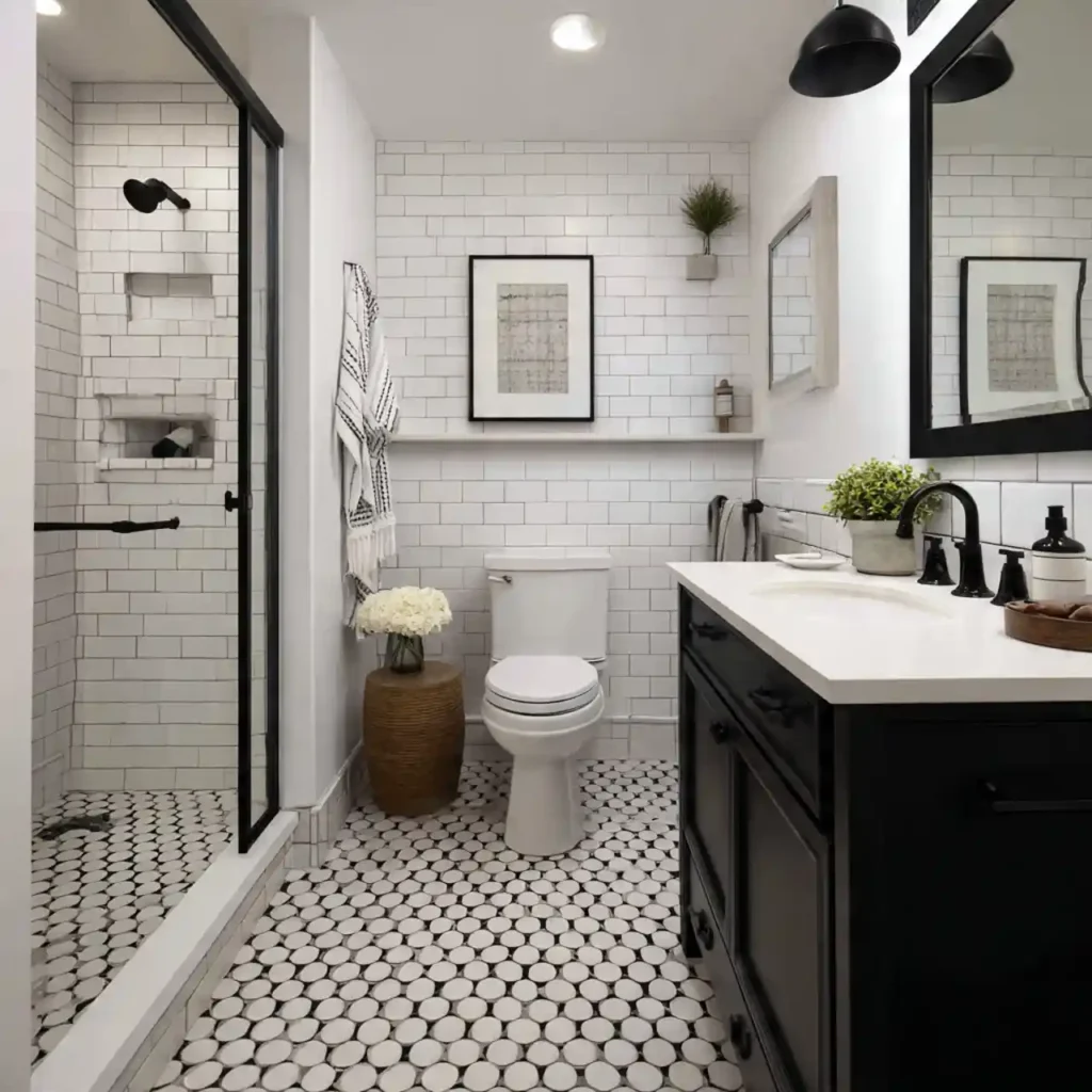 9-Black and White Bathroom Idea