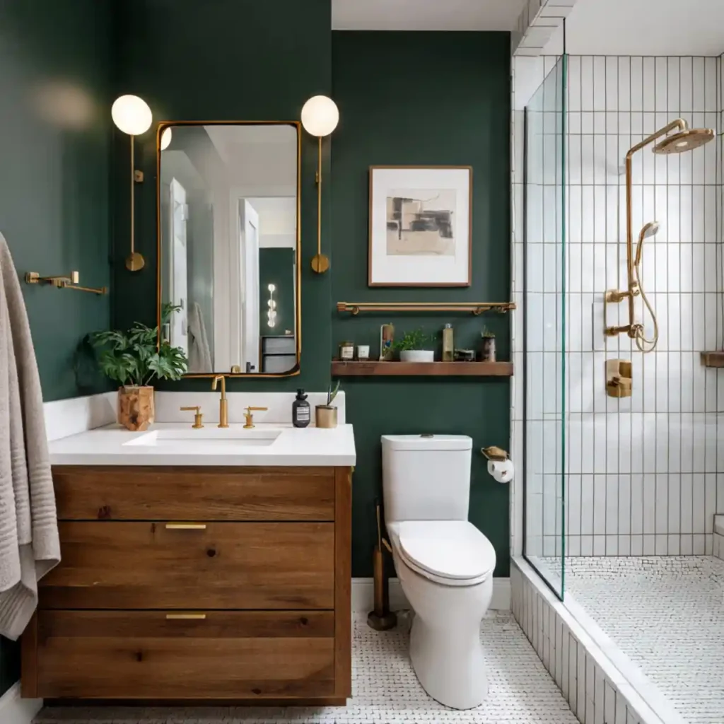 1-Dark Green Bathroom Ideas
