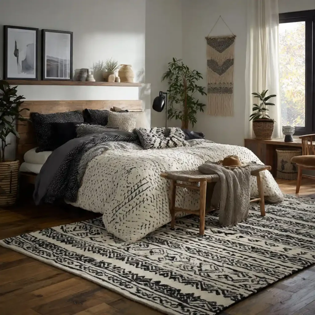 11-Black and White Bedroom Idea