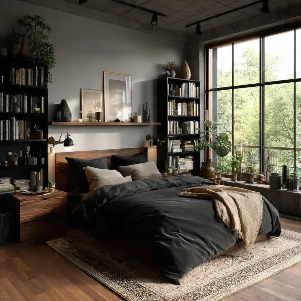 12-Black Bedroom Idea