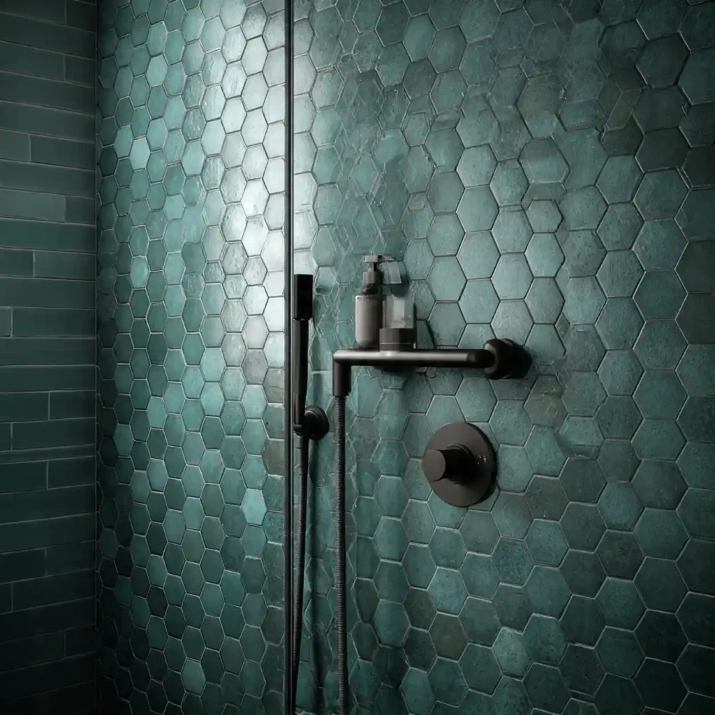 12-Dark Green Bathroom Idea