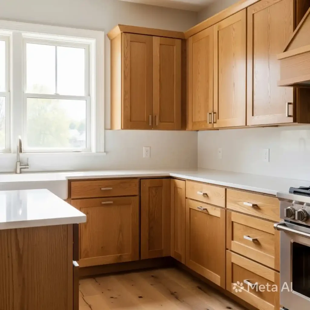 12-Honey Oak Kitchen Cabinets Idea
