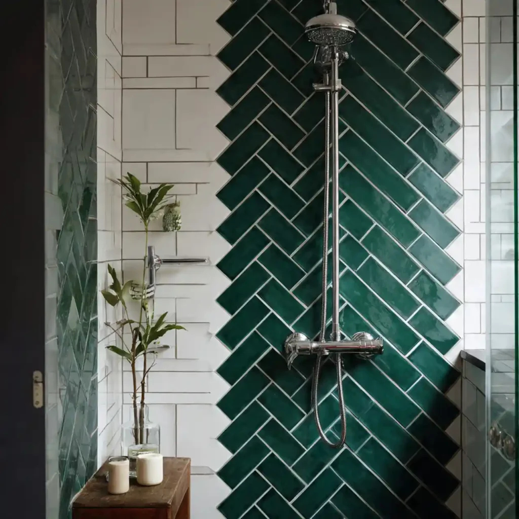 14-Dark Green Bathroom Idea