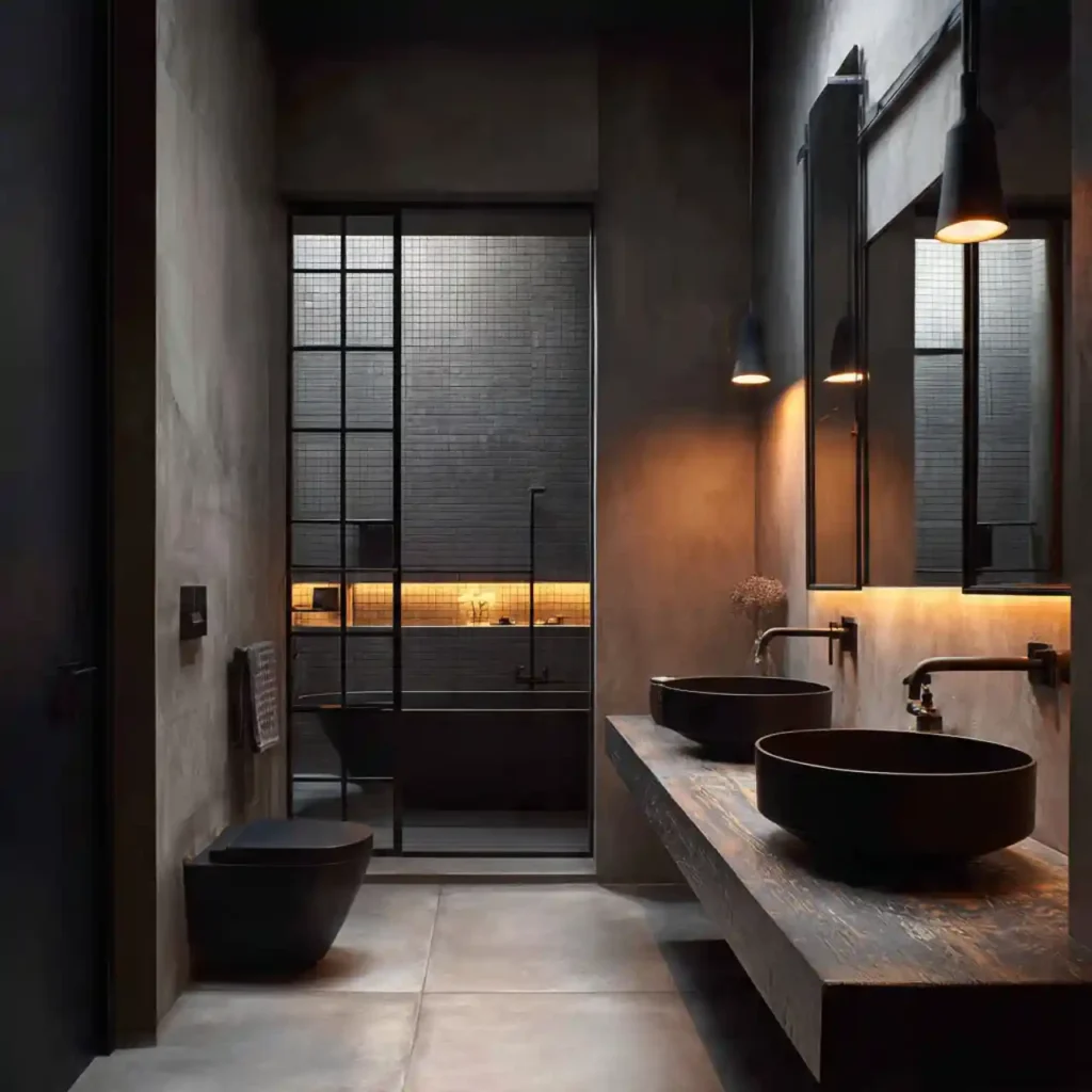 14-Dark Moody Bathroom Idea