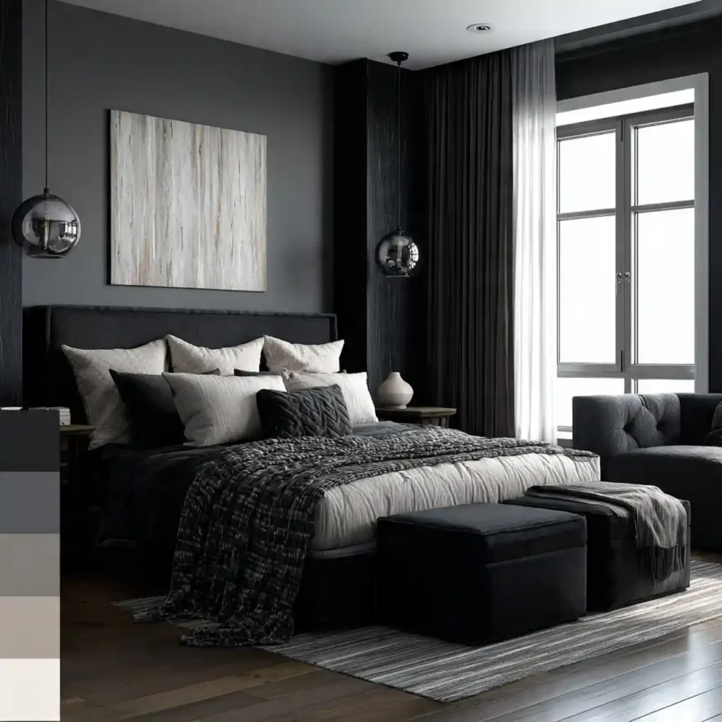 15-Black Bedroom Idea