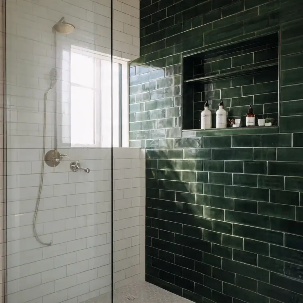 15-Dark Green Bathroom Idea