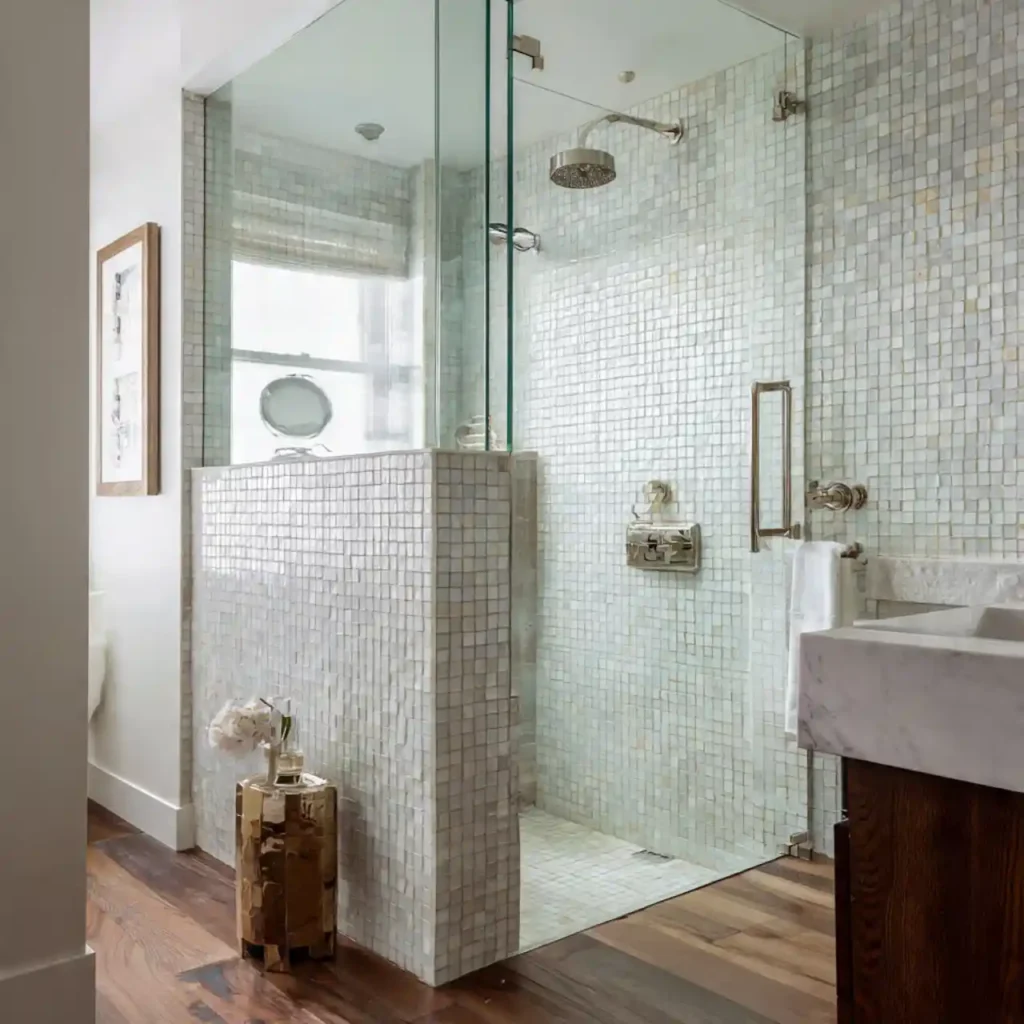 15-Half Wall Shower Ideas