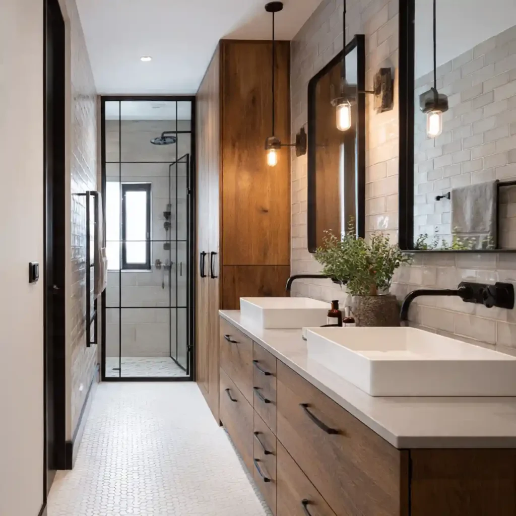 16-Creative Narrow Bathroom Idea