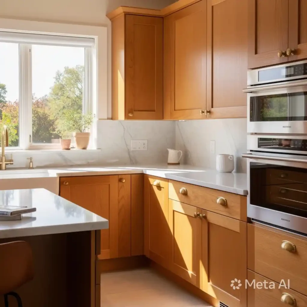 16-Honey Oak Kitchen Cabinets Idea