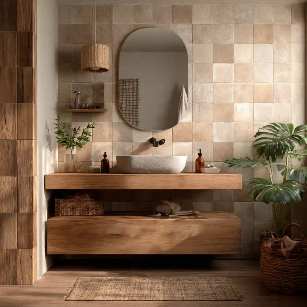16-Organic Modern Bathroom Ideas