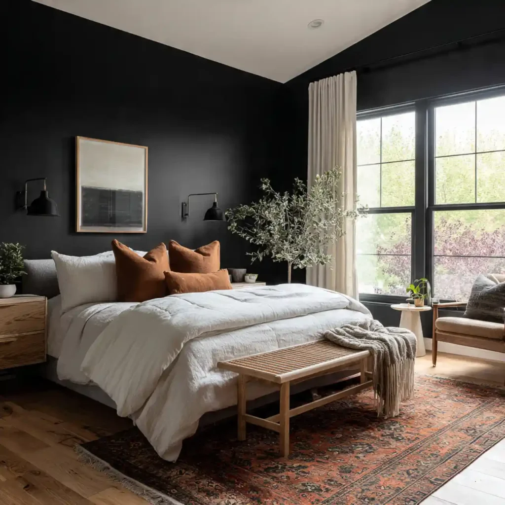 17-Black Bedroom Idea