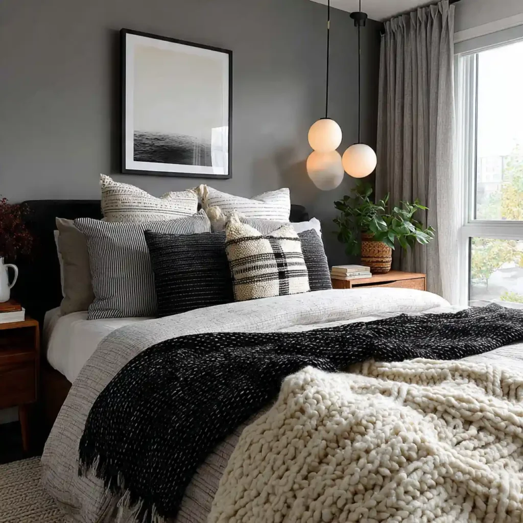 17-Black and White Bedroom Idea
