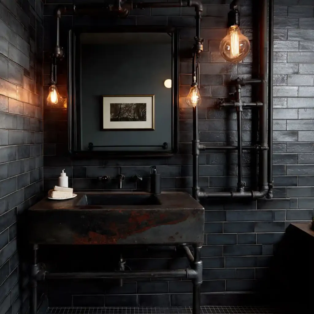 17-Dark Moody Bathroom Idea