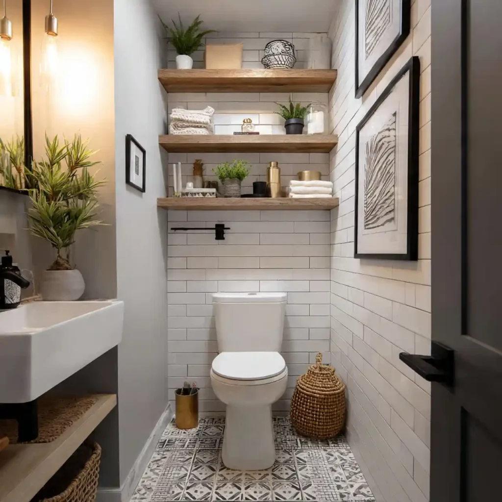 19-Creative Narrow Bathroom Idea