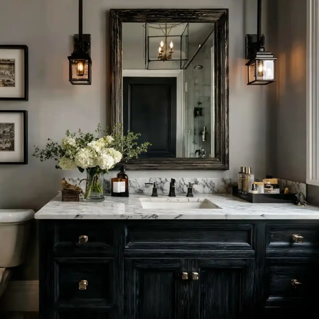 19-Dark Moody Bathroom Idea