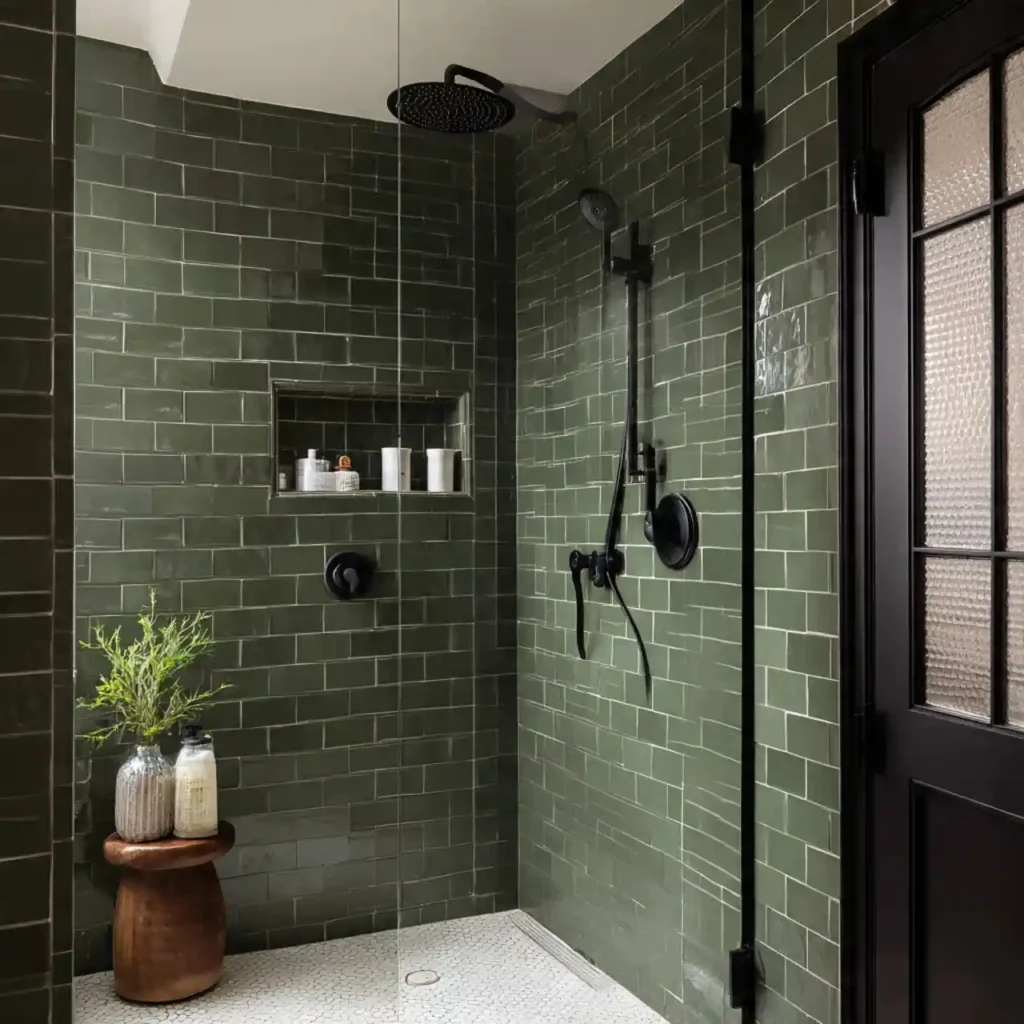 2-Dark Green Bathroom Idea