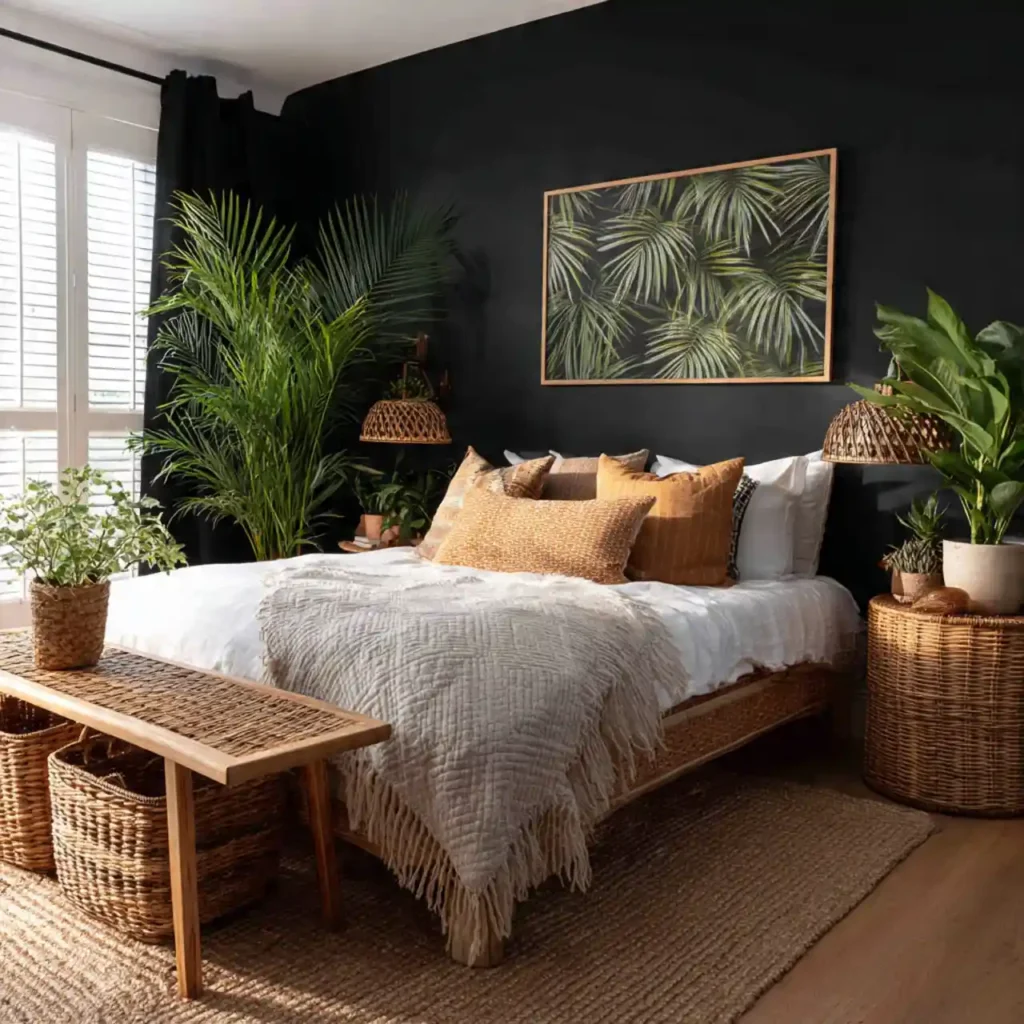 22-Black Accent Wall Bedroom Idea