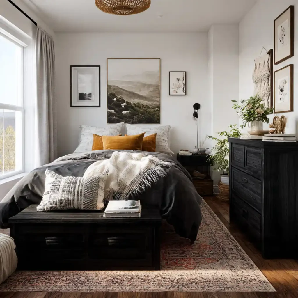 22-Black and White Bedroom Idea