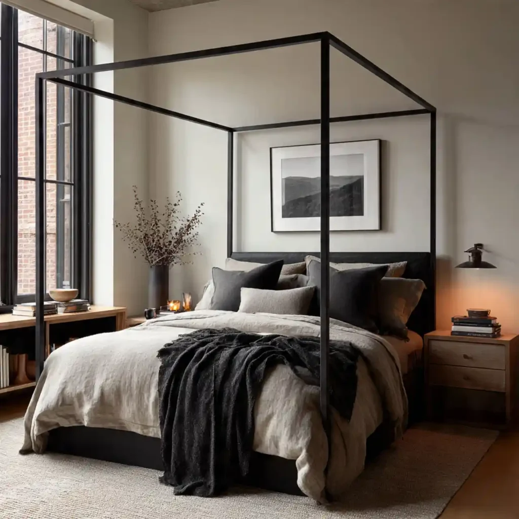 23-Black Bedroom Idea