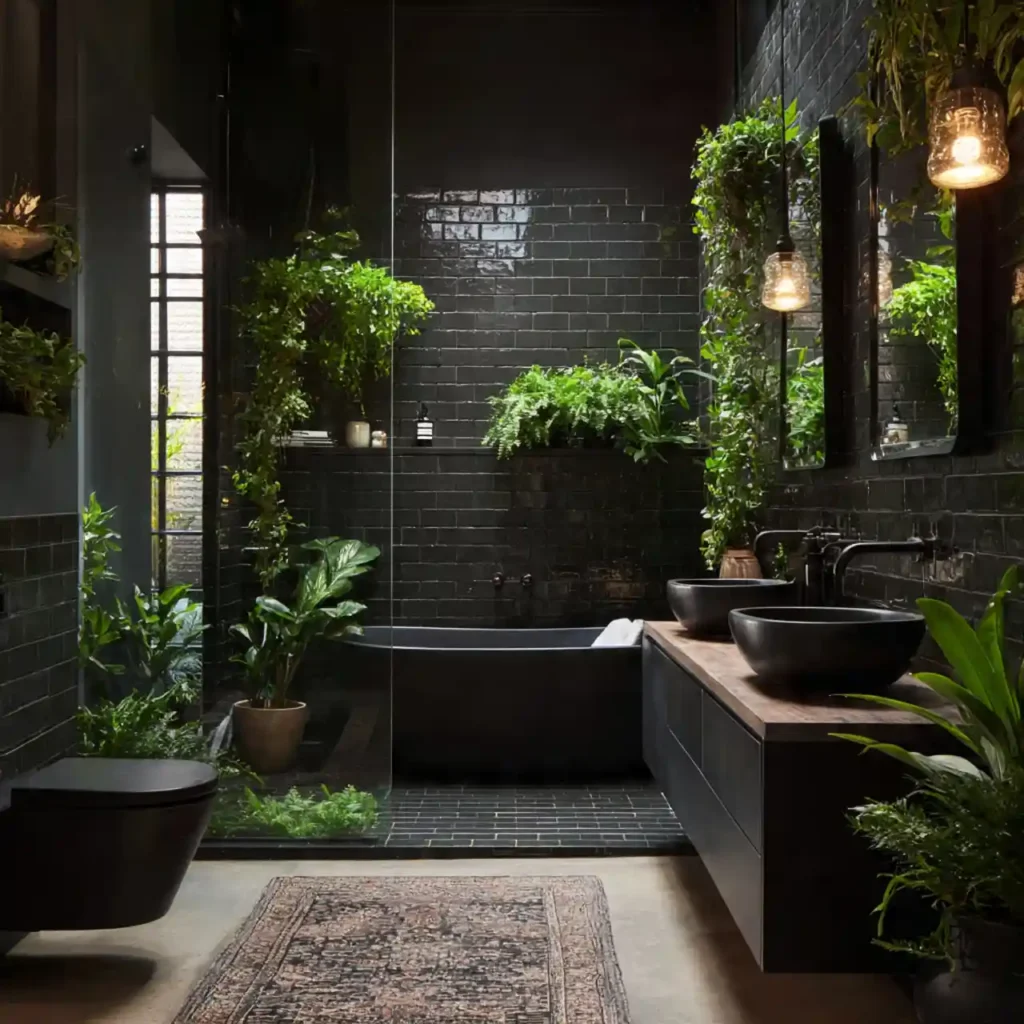 23-Dark Moody Bathroom Idea
