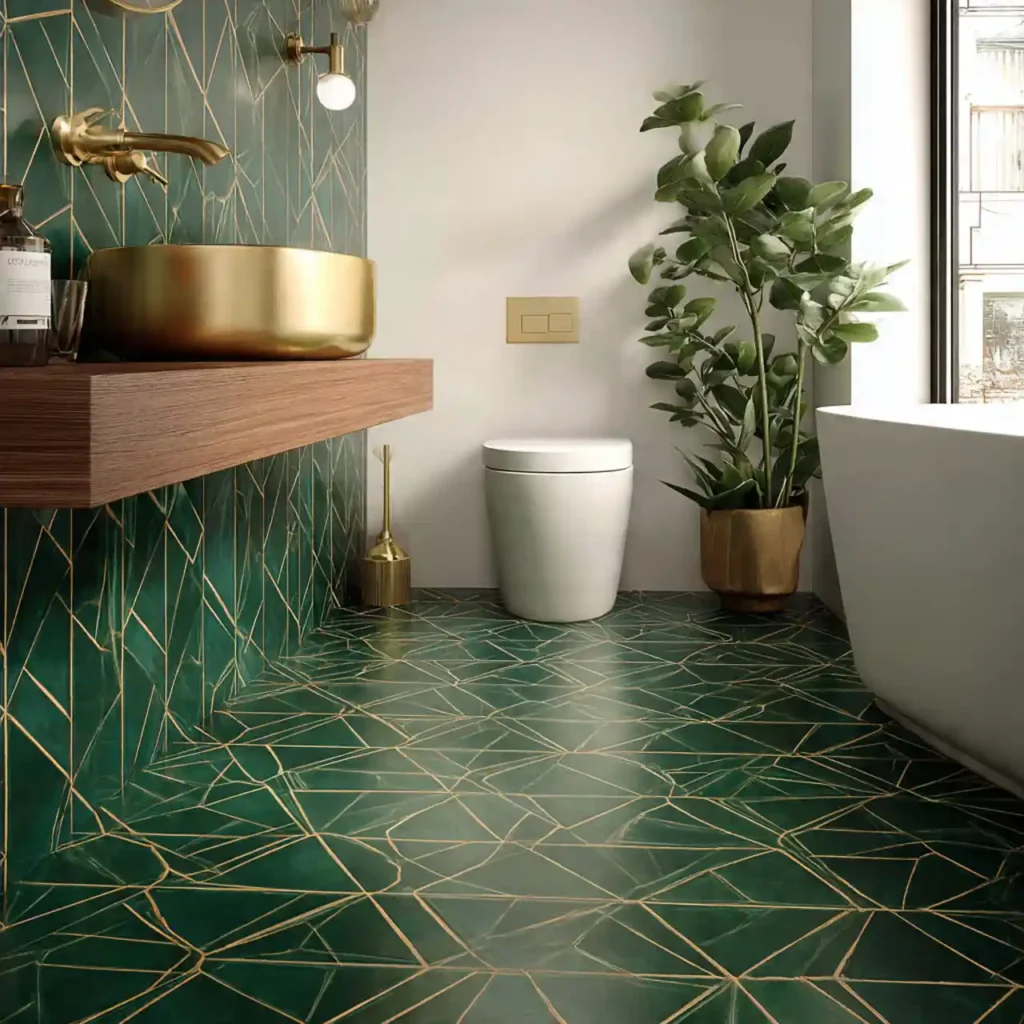 24-Dark Green Bathroom Idea
