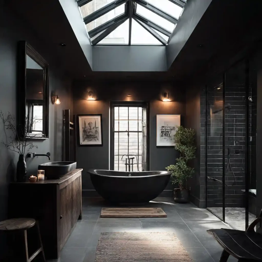 24-Dark Moody Bathroom Idea