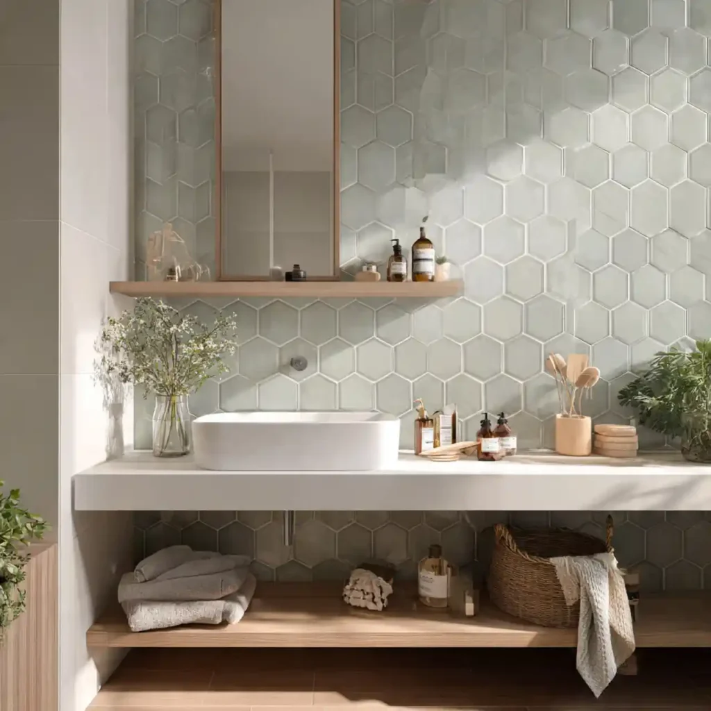24-Green Tile Bathroom Idea