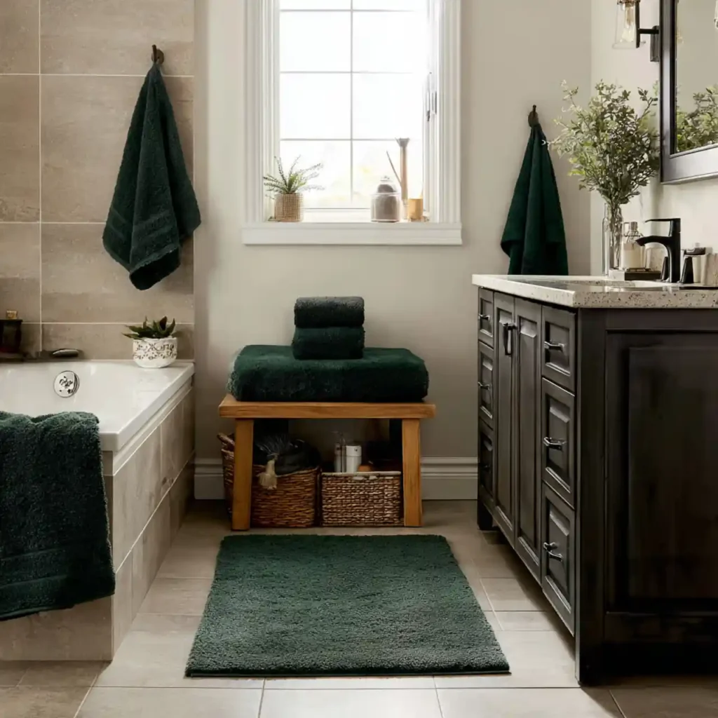 25-Dark Green Bathroom Idea