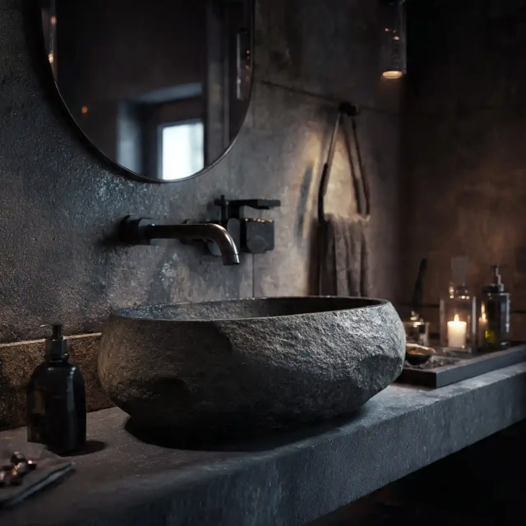 25-Dark Moody Bathroom Idea
