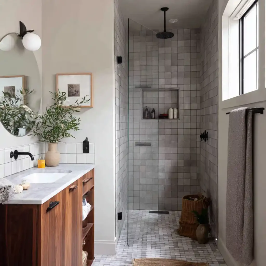 25-Half Wall Shower Ideas