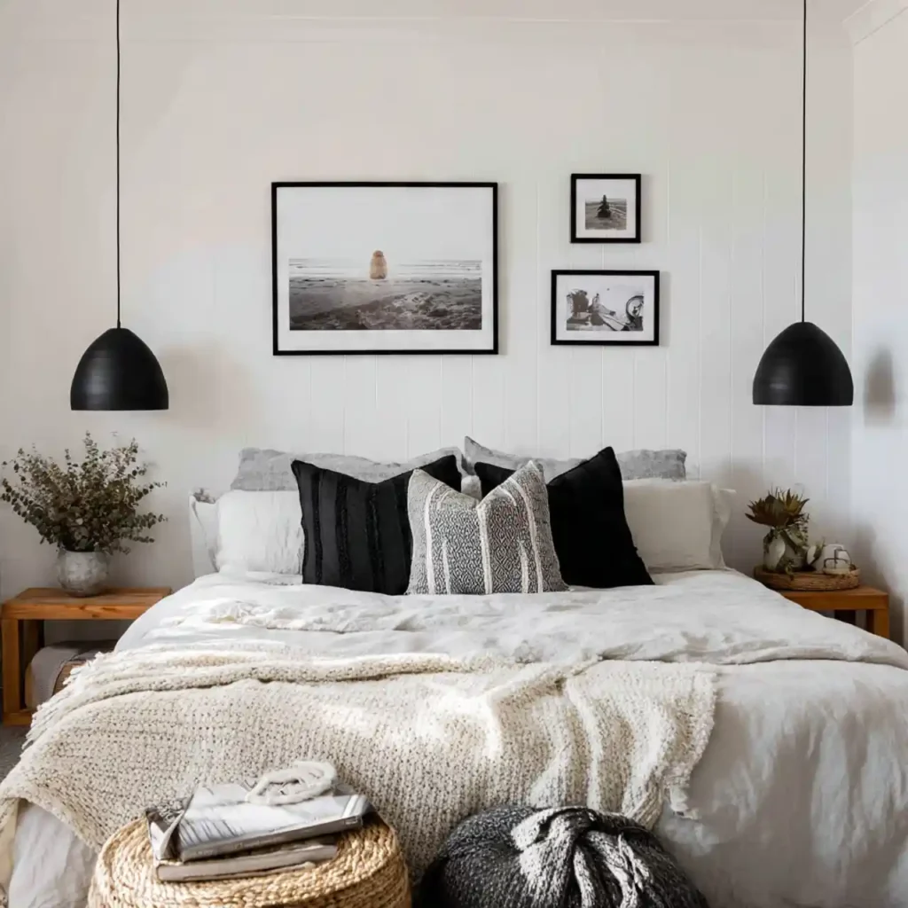 26-Black and White Bedroom Idea