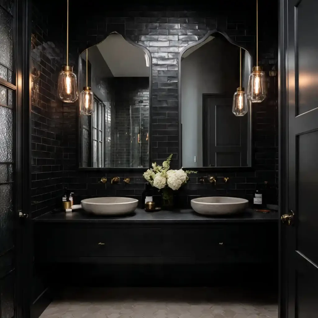 26-Dark Moody Bathroom Idea